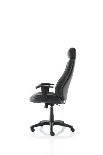 Winsor Black Leather Chair wHR
