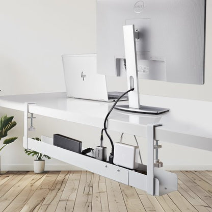 Under Desk White Cable Management Tray