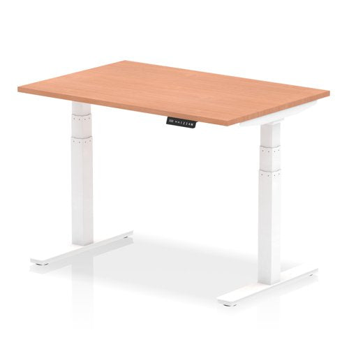 Air 120x80 Adj Desk Beech WH Leg