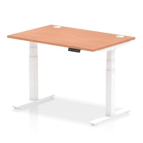 Air 120x80 Adj Desk Cbl Beech WH Leg