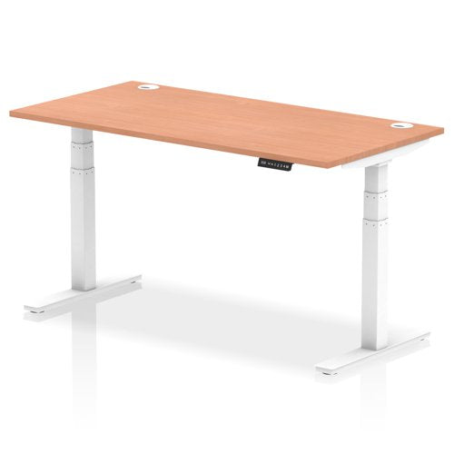 Air 160x80 Adj Desk Cbl Beech WH Leg