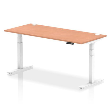 Air 180x80 Adj Desk Cbl Beech WH Leg