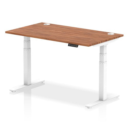 Air 140x80 Adj Desk Cbl Walnut WH Leg