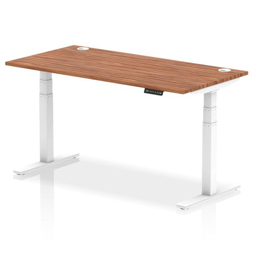 Air 160x80 Adj Desk Cbl Walnut WH Leg