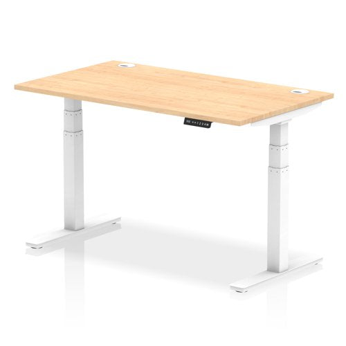 Air 140x80 Adj Desk Cbl Maple WH Leg
