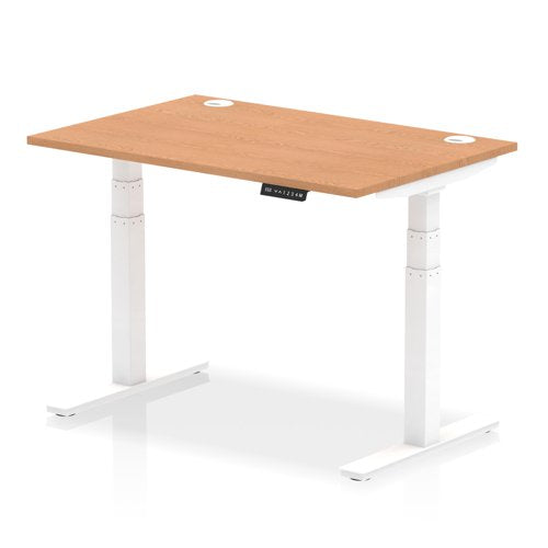 Air 120x80 Adj Desk Cbl Oak WH Leg