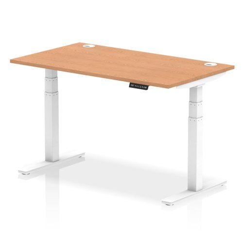 Air 140x80 Adj Desk Cbl Oak WH Leg
