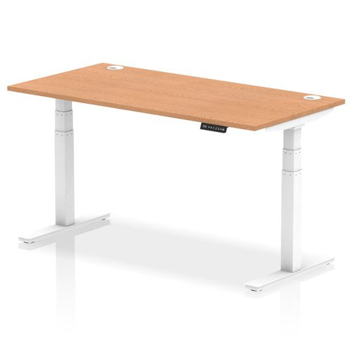 Air 160x80 Adj Desk Cbl Oak WH Leg
