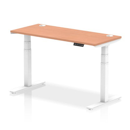Air 140x60 Adj Desk Cbl Beech WH Leg