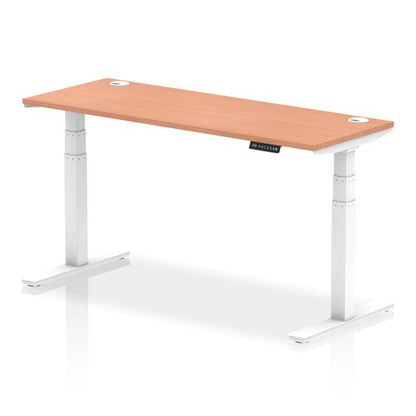 Air 160x60 Adj Desk Cbl Beech WH Leg