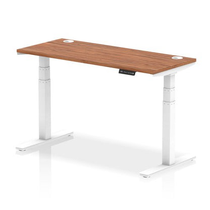 Air 140x60 Adj Desk Cbl Walnut WH Leg