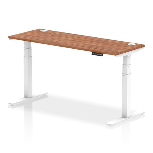 Air 160x60 Adj Desk Cbl Walnut WH Leg