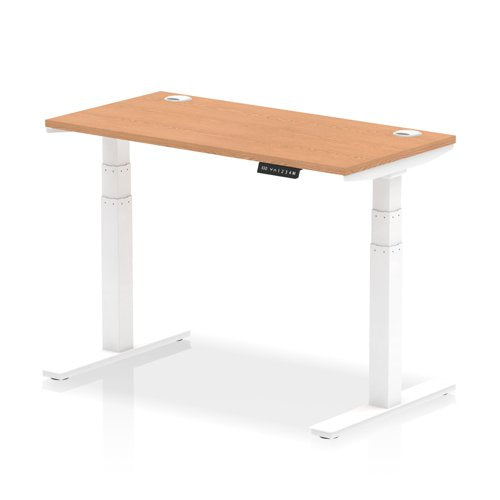 Air 120x60 Adj Desk Cbl Oak WH Leg