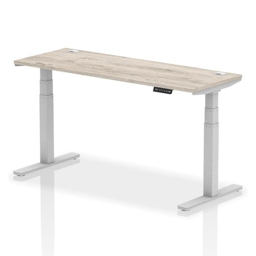 Air 160x60 Adj Desk Cbl GY Oak SL Leg