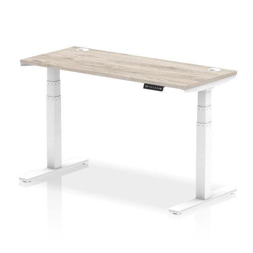 Air 140x60 Adj Desk Cbl GY Oak WH Leg