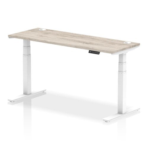 Air 160x60 Adj Desk Cbl GY Oak WH Leg