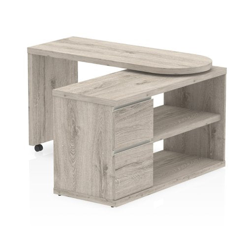 Fleur Smart Storage Desk Grey Oak
