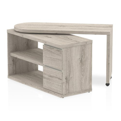 Fleur Smart Storage Desk Grey Oak