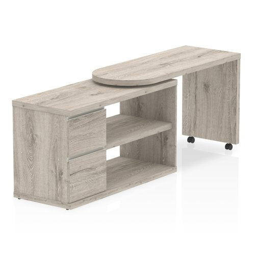 Fleur Smart Storage Desk Grey Oak