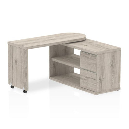 Fleur Smart Storage Desk Grey Oak