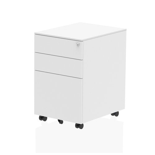 Steel Mobile Pedestal White