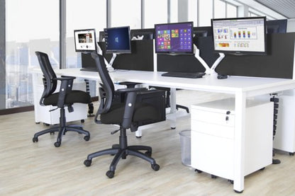 Steel Mobile Pedestal White