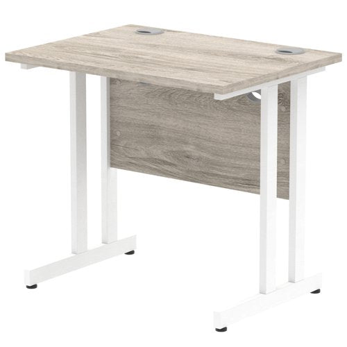 Impulse 800x600 Desk GY Oak WH Leg