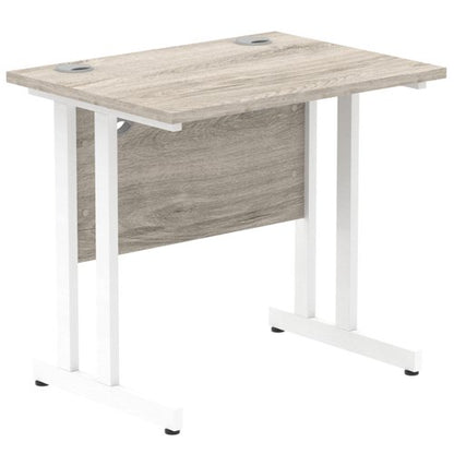 Impulse 800x600 Desk GY Oak WH Leg