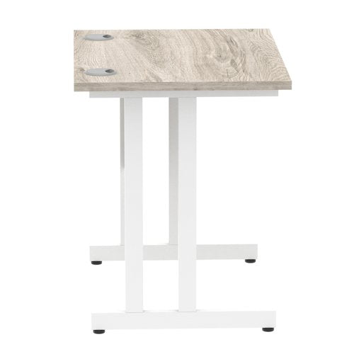 Impulse 800x600 Desk GY Oak WH Leg