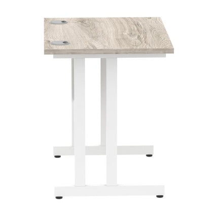 Impulse 800x600 Desk GY Oak WH Leg