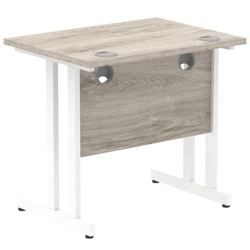 Impulse 800x600 Desk GY Oak WH Leg