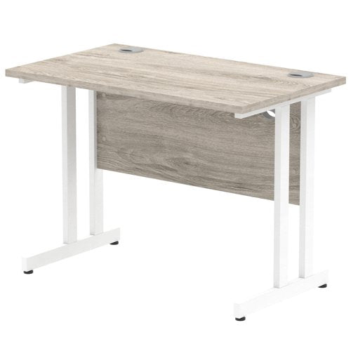 Impulse 1000x600 Desk GY Oak WH Leg