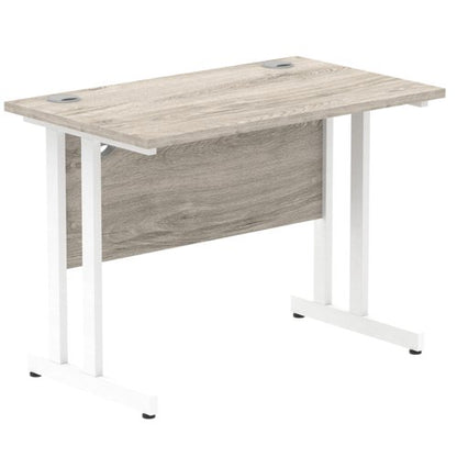 Impulse 1000x600 Desk GY Oak WH Leg