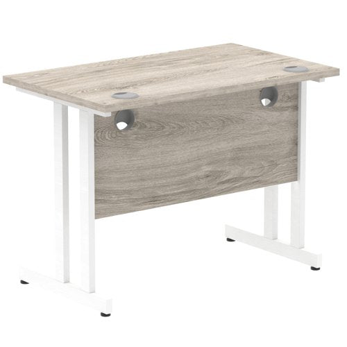 Impulse 1000x600 Desk GY Oak WH Leg