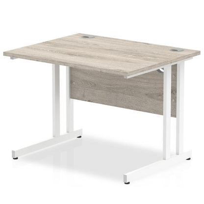 Impulse 1000x800 Desk GY Oak WH Leg