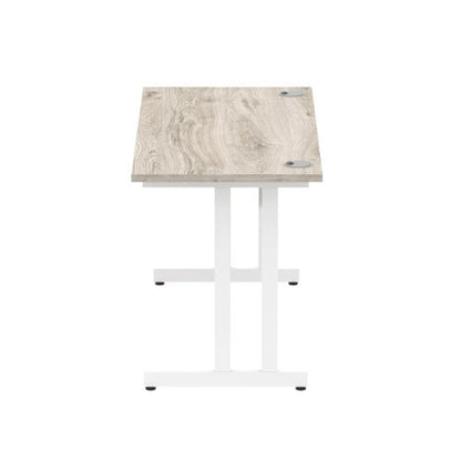 Impulse 1400x600 Desk GY Oak WH Leg