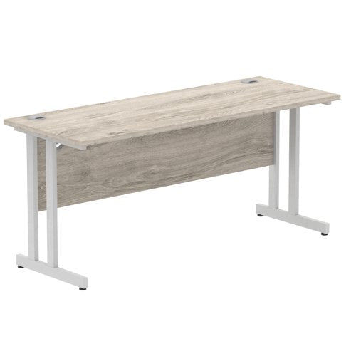 Impulse 1600x600 Desk GY Oak SL Leg