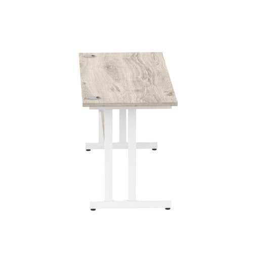 Impulse 1600x600 Desk GY Oak WH Leg