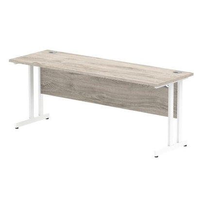 Impulse 1800x600 Desk GY Oak WH Leg