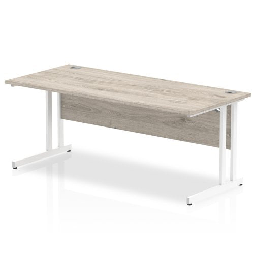 Impulse 1800x800 Desk GY Oak WH Leg