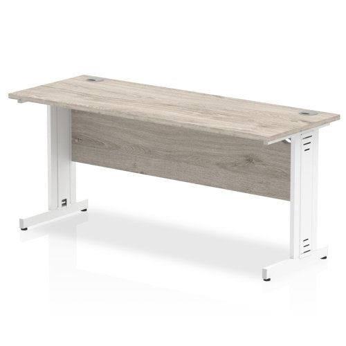 Impulse 1600x600 GY Oak WH Cable Leg