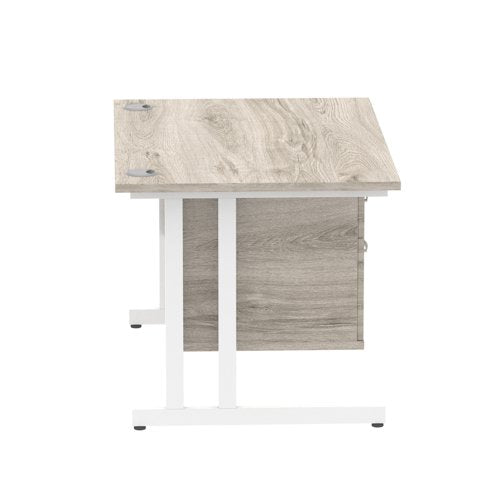 Impulse 1200 Desk GOak WH Fixed 2Ped