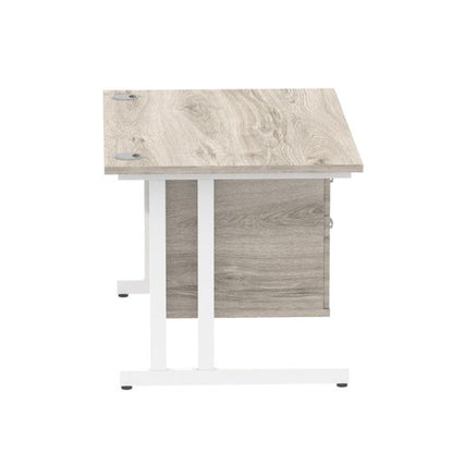 Impulse 1200 Desk GOak WH Fixed 2Ped