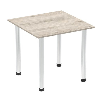 Impulse 800 Sq Tbl GY Oak Chrm Leg