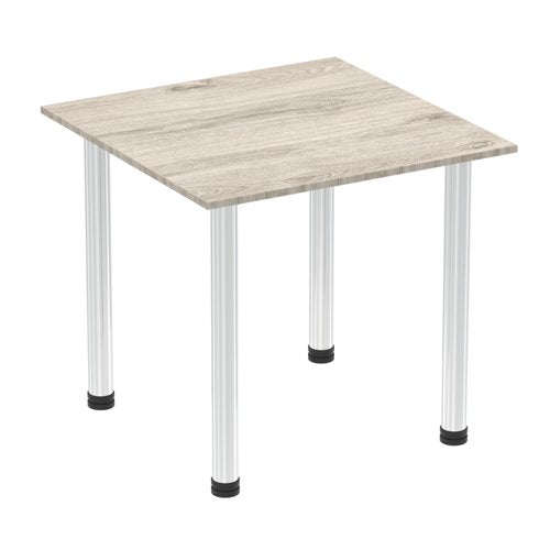 Impulse 800 Sq Tbl GY Oak Chrm Leg