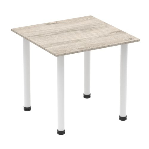 Impulse 800 Sq Tbl GY Oak WH Leg