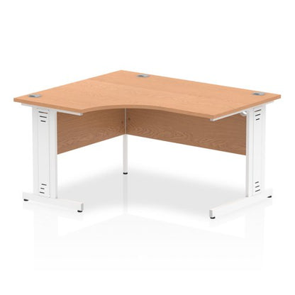 Impulse 1400 LH Desk Oak WH Cbl