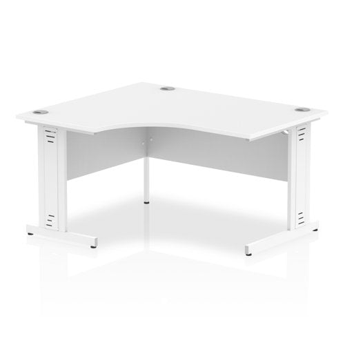 Impulse 1400 LH Desk White WH Cbl