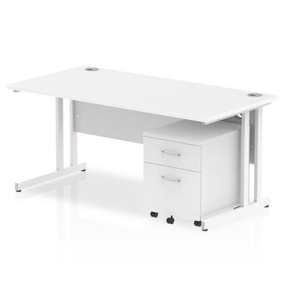 Impulse 1600x800 Desk WH WH 2 Drw Ped