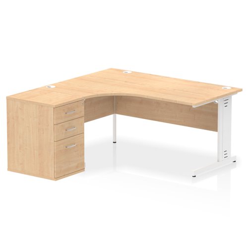 LH Desk & D600 Ped Cbl Man Leg MPEWH